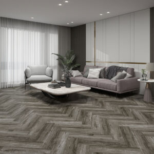 SPC Flooring - Herringbone - Midnight Grey