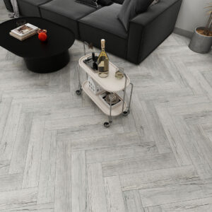 SPC Flooring - Herringbone - Pebble Grey
