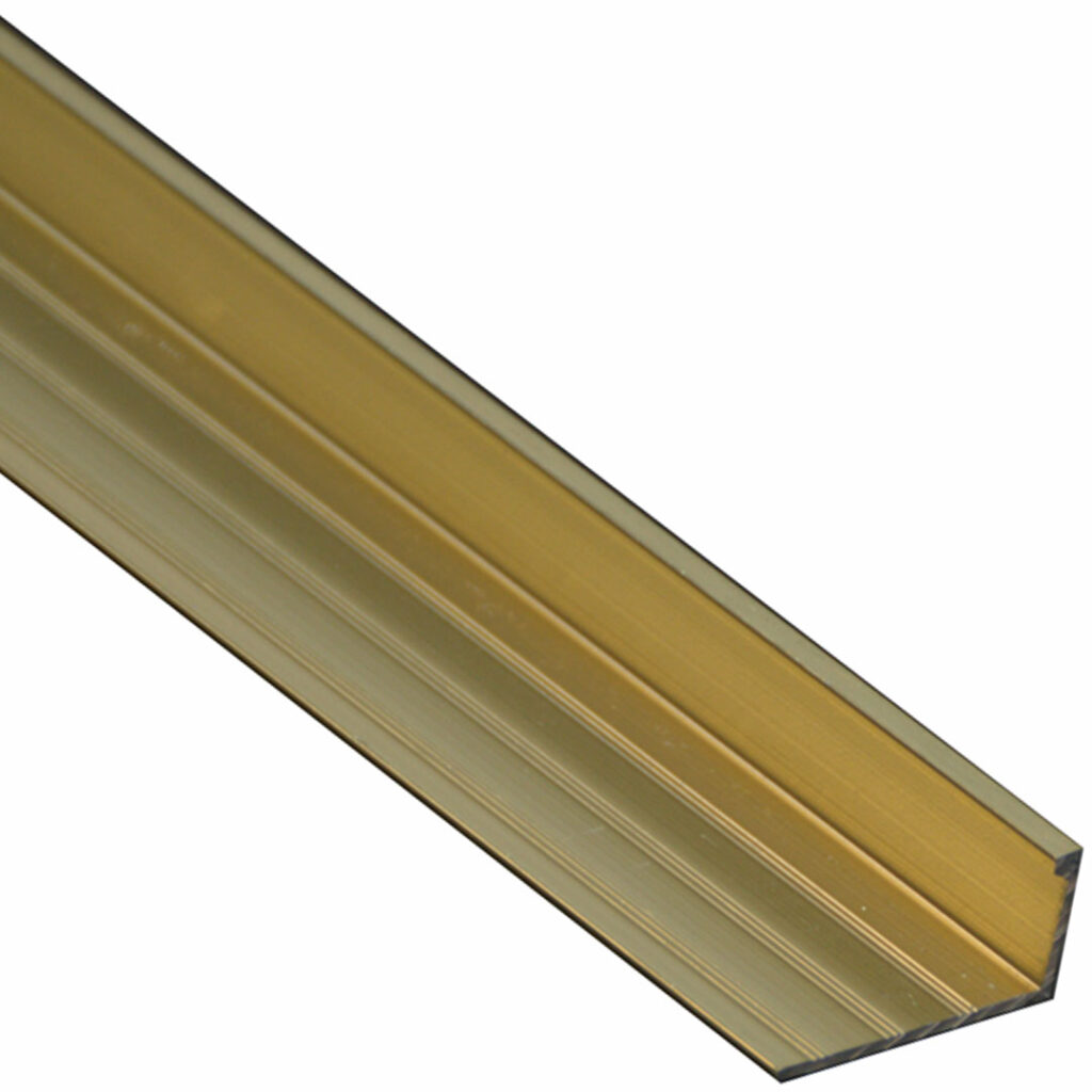 Aluminium Straight Tile Trim Brushed Brass