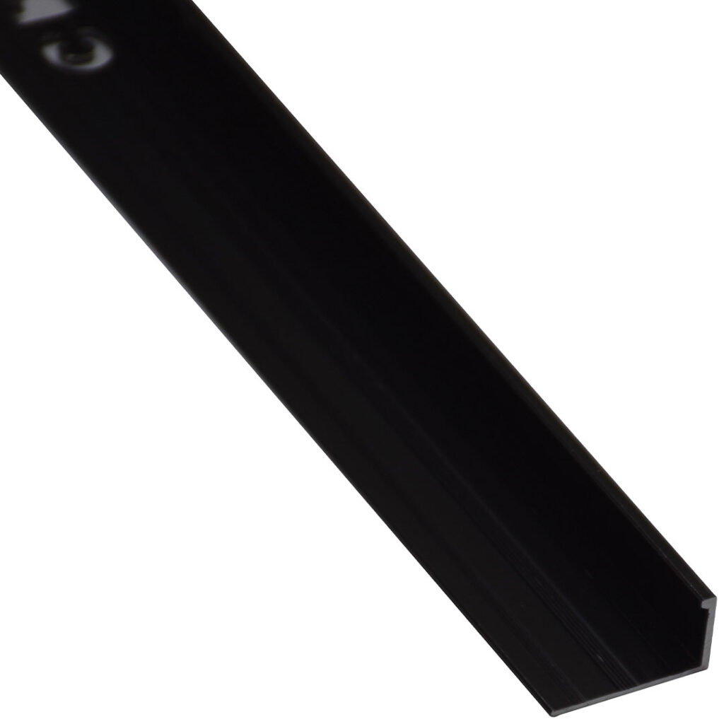 Aluminium Straight Tile Trim Matt Black