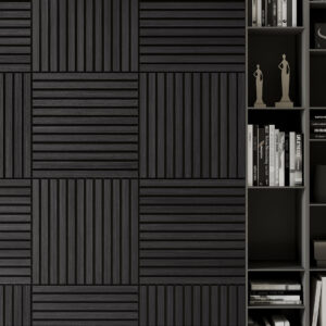Wooden Slat Acoustic Panel Black Oak 600mm