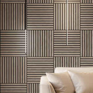 Wooden Slat Acoustic Panel Light Walnut 600mm